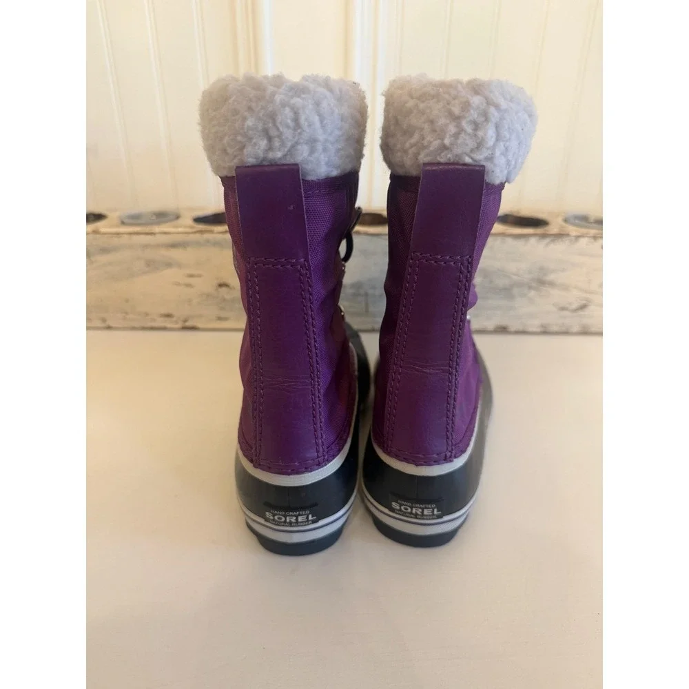 Sorel Snow Boots Kids Youth Size 3 Purple Black Waterproof‎ Insulated Winter